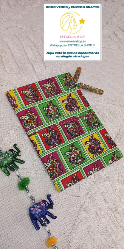 CUADERNO XL 18X25CM UNA PIEZA DE ARTE Y TRADICIÓN.FAISÁN SAGRADO EN INDIA SIMBOLIZANDO EL AMOR Y LA COMPASIÓN.ENVÍO GRATIS SIN PEDIDO MÍNIMO.