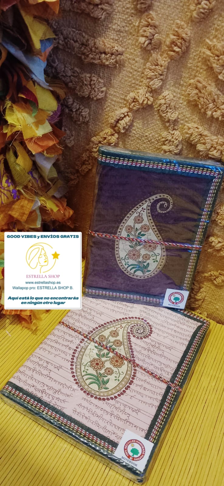 CUADERNO CACHEMIRA INDIA MAGIC PRINT.12X18CM o 15x20cm.FUSIONA TRADICIÓN Y FUNCIONALIDAD.ENVÍO GRATIS SIN PEDIDO MÍNMO.