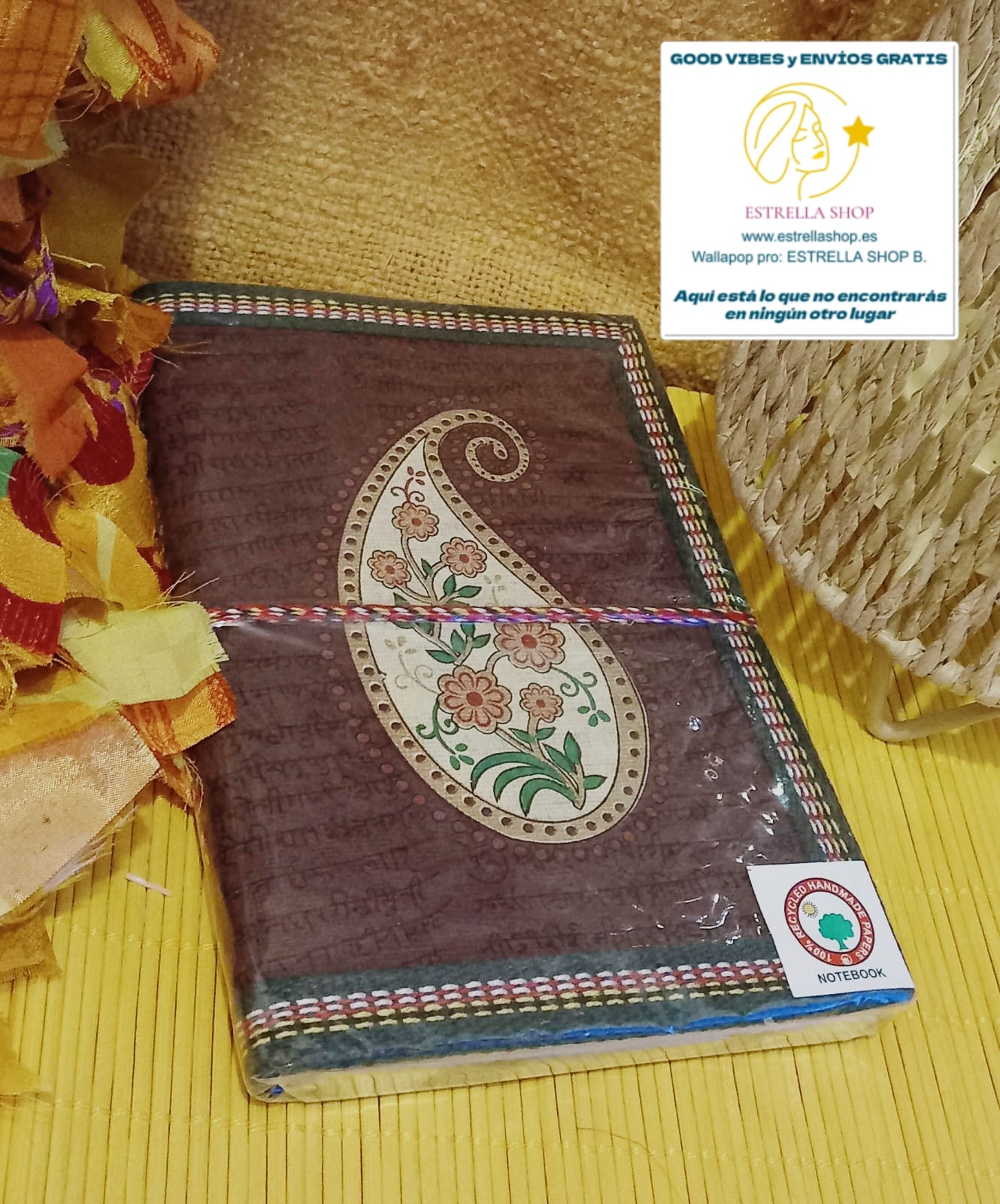 CUADERNO CACHEMIRA INDIA MAGIC PRINT.12X18CM o 15x20cm.FUSIONA TRADICIÓN Y FUNCIONALIDAD.ENVÍO GRATIS SIN PEDIDO MÍNMO.