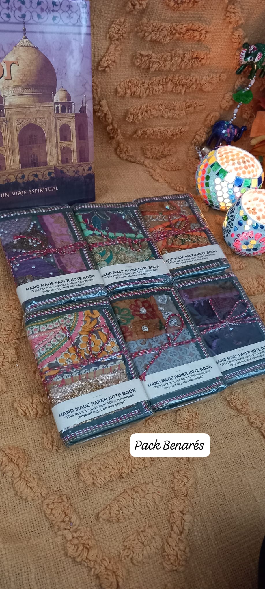 6 LIBRETAS PATCHWORK HECHAS A MANO ARTESANALMENTE EN INDIA.ENVÍO GRATIS IN PEDIDO MÍNIMO.