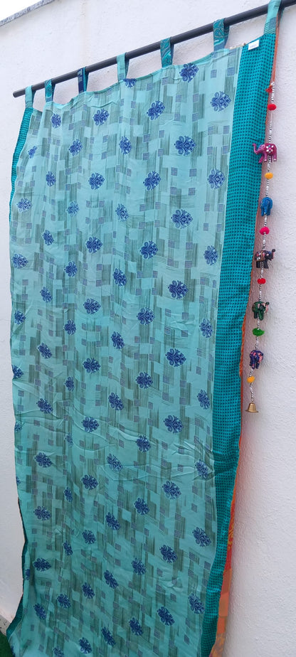 CORTINA MÁGICA PORQUE ES REVERSIBLE PATCHWORK A 2 CARAS YA CONFECCIONADA.ENVÍO GRATIS.