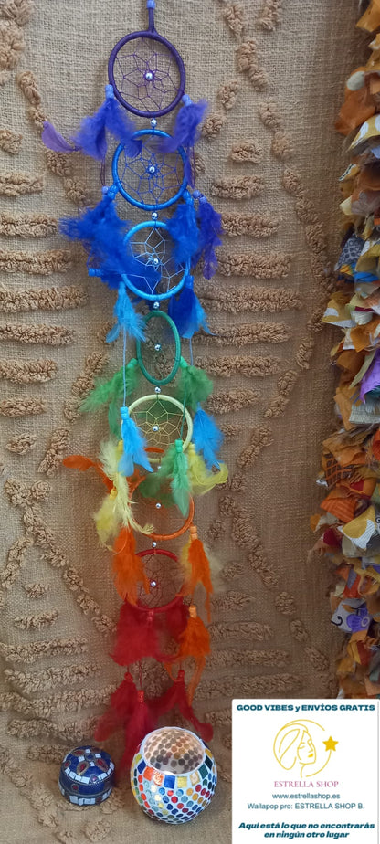 ATRAPASUEÑOS 7 CHAKRAS DE COLORES,ENVÍO GRATIS SIN PEDIDO MÍNIMO.