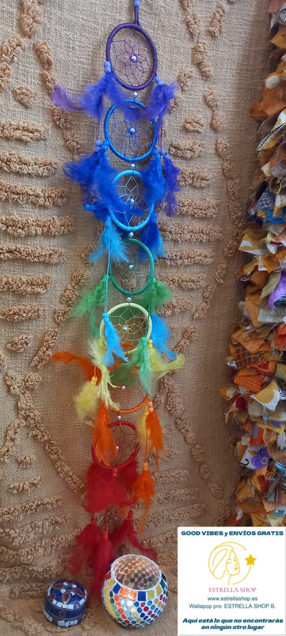 ATRAPASUEÑOS 7 CHAKRAS DE COLORES,ENVÍO GRATIS SIN PEDIDO MÍNIMO.