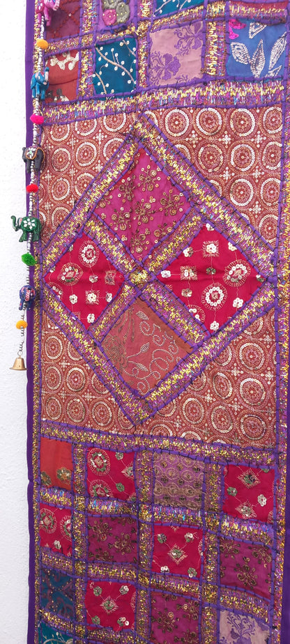 TEXTIL TAPIZ Y CAMINO PATCHWORK BORDADO A MANO EN INDIA.ENVÍO GRATIS SIN PEDIDO MÍNIMO.