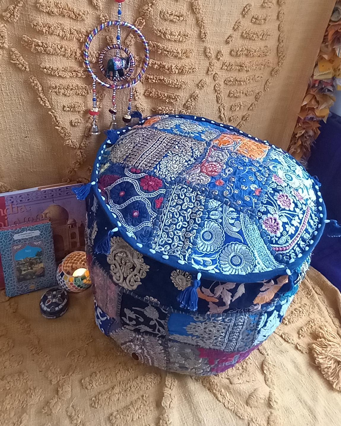 PUFF DECORATIVO PATCHWORK PARA TRANSFORMAR VIBRANTE CUALQUIER AMBIENTE.ENVÍO GRATIS SIN PEDIDO MÍNIMO.