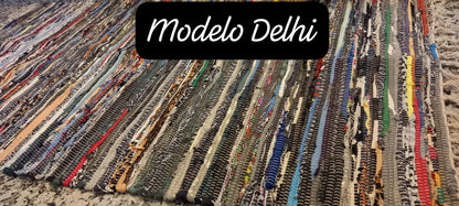 ALFOMBRA MULTICOLOR 150X80CM TRADICIÓN Y ARTESANÍA NATURAL 100%HECHO EN INDIA CON RETALES DE ALGODÓN.ENVÍO GRATIS SIN PEDIDO MÍNIMO.