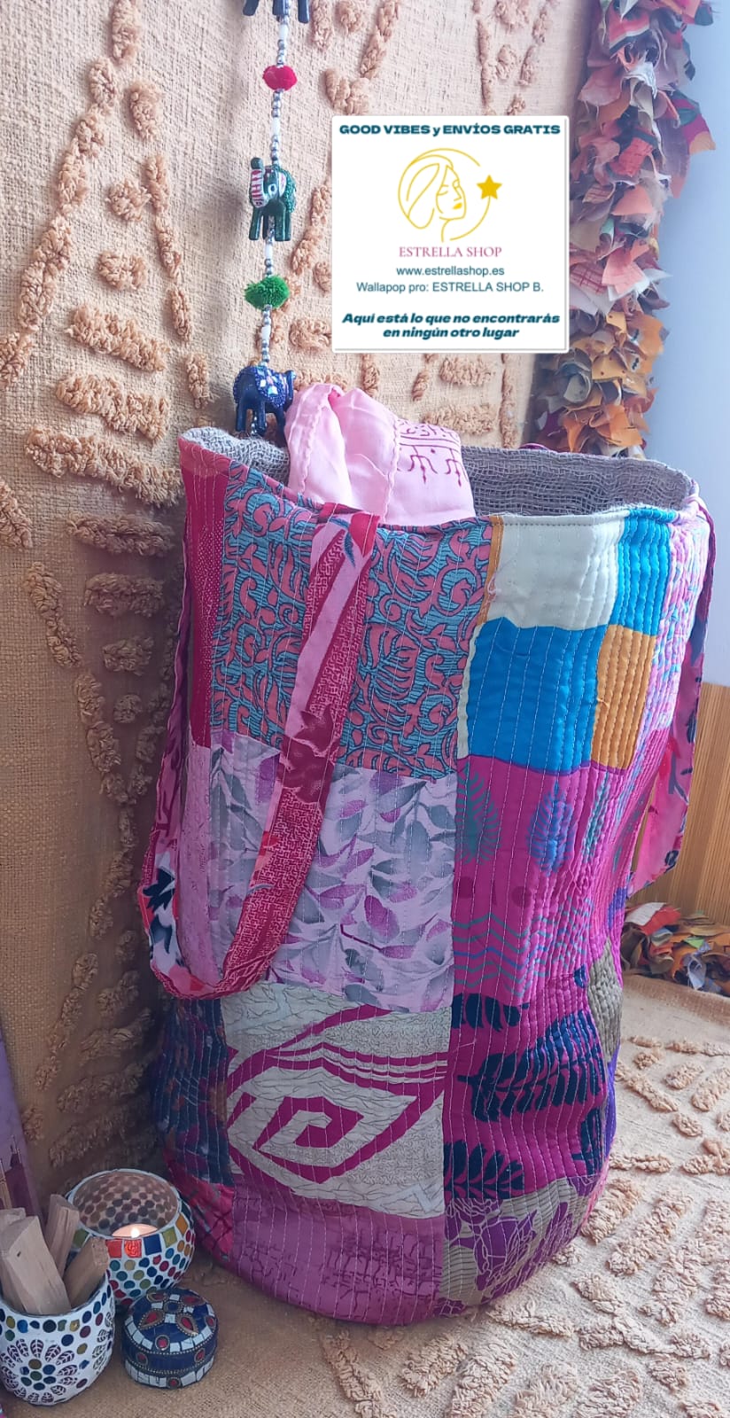 CESTO MAGiCOS al ser MULTIUSOS PATCHORK CON YUTE,MULTIFUNCIONAL CON ESTAMPADOS ÚNICOS,ENVÍO GRATIS SIN PEDIDO MÍNIMO.