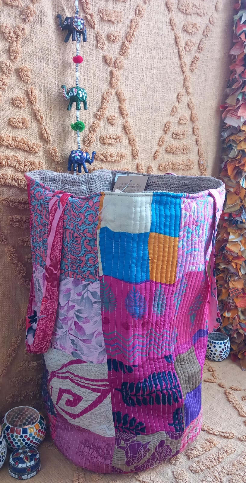 CESTO MAGiCOS al ser MULTIUSOS PATCHORK CON YUTE,MULTIFUNCIONAL CON ESTAMPADOS ÚNICOS,ENVÍO GRATIS SIN PEDIDO MÍNIMO.