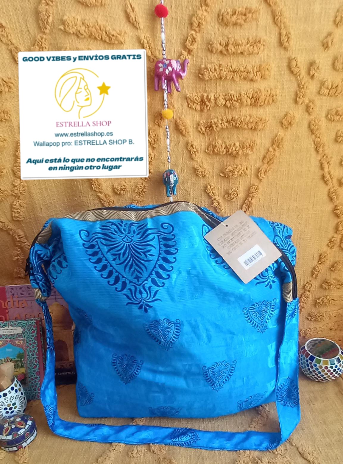 BOLSO SEDA CON CREMALLERA,AUTÉNTICA ARTESANÍA INDIA CON MÁGICOS COLORES.ENVÍO GRATIS SIN PEDIDO MÍNIMO.