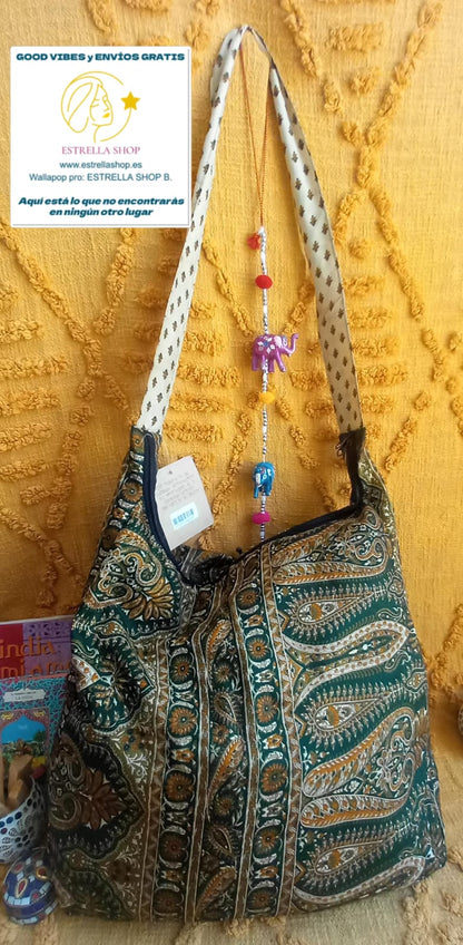 BOLSO SEDA CON CREMALLERA,AUTÉNTICA ARTESANÍA INDIA CON MÁGICOS COLORES.ENVÍO GRATIS SIN PEDIDO MÍNIMO.