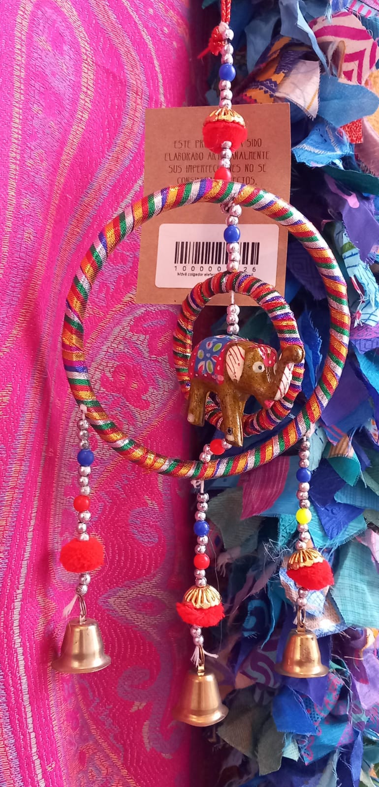 COLGADOR MÓVIL DE ELEFANTE CIRCULAR CON CAMPANITAS.ENVÍO GRATIS SIN PEDIDO MÍNIMO.