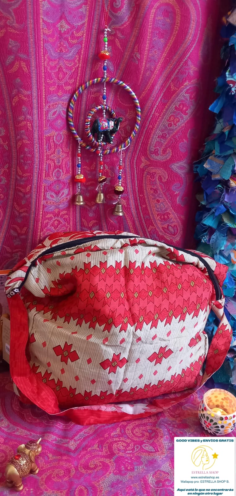 BOLSO SEDA CON CREMALLERA,AUTÉNTICA ARTESANÍA INDIA CON MÁGICOS COLORES.ENVÍO GRATIS SIN PEDIDO MÍNIMO.