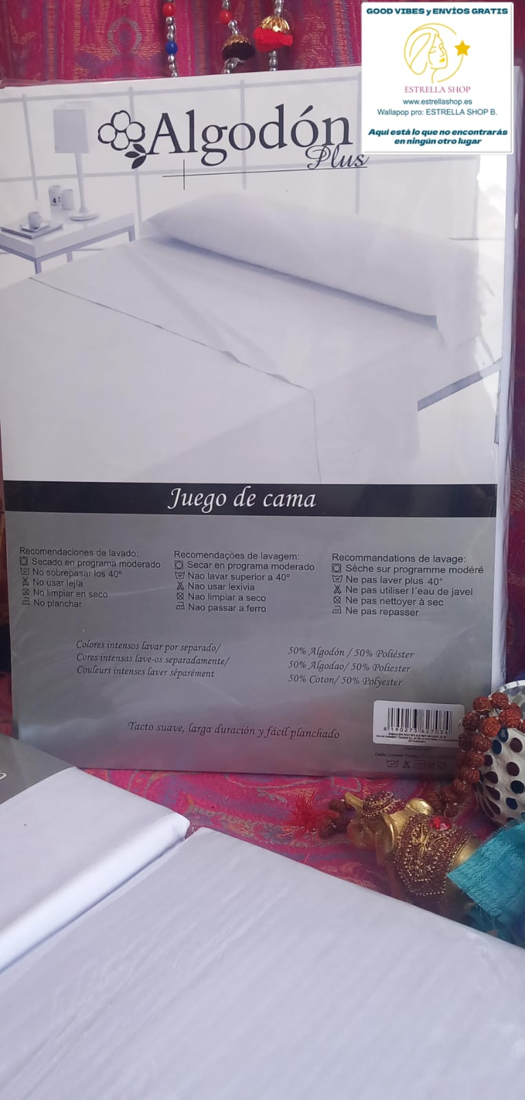 JUEGO DE SÁBANAS / SET DE CUBRECAMA 135CM ALGODÓN BLANCO LISAS (3 PIEZAS)ENVÍO GRATIS SIN PEDIDO MÍNIMO.