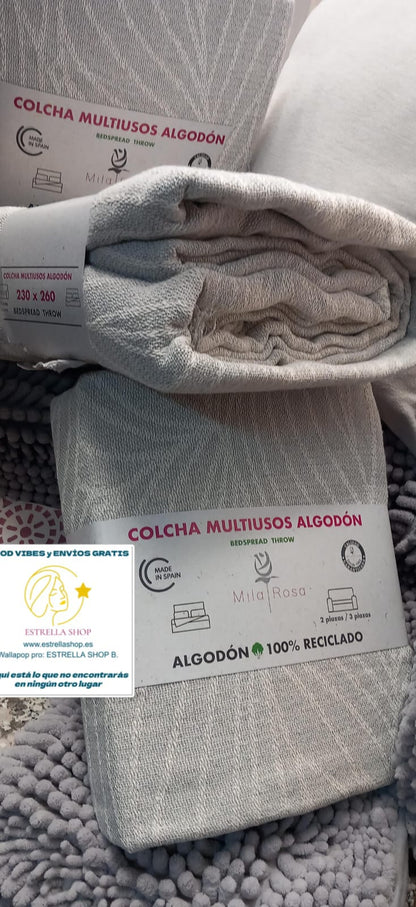 JARAPA Y COLCHA MULTIUSOS 230X260 ALGODÓN 100X100 ES UN PRODUCTO ECOLÓGICO Y ARTESANAL.ENVÍO GRATIS SIN PEDIDO MÍNIMO.