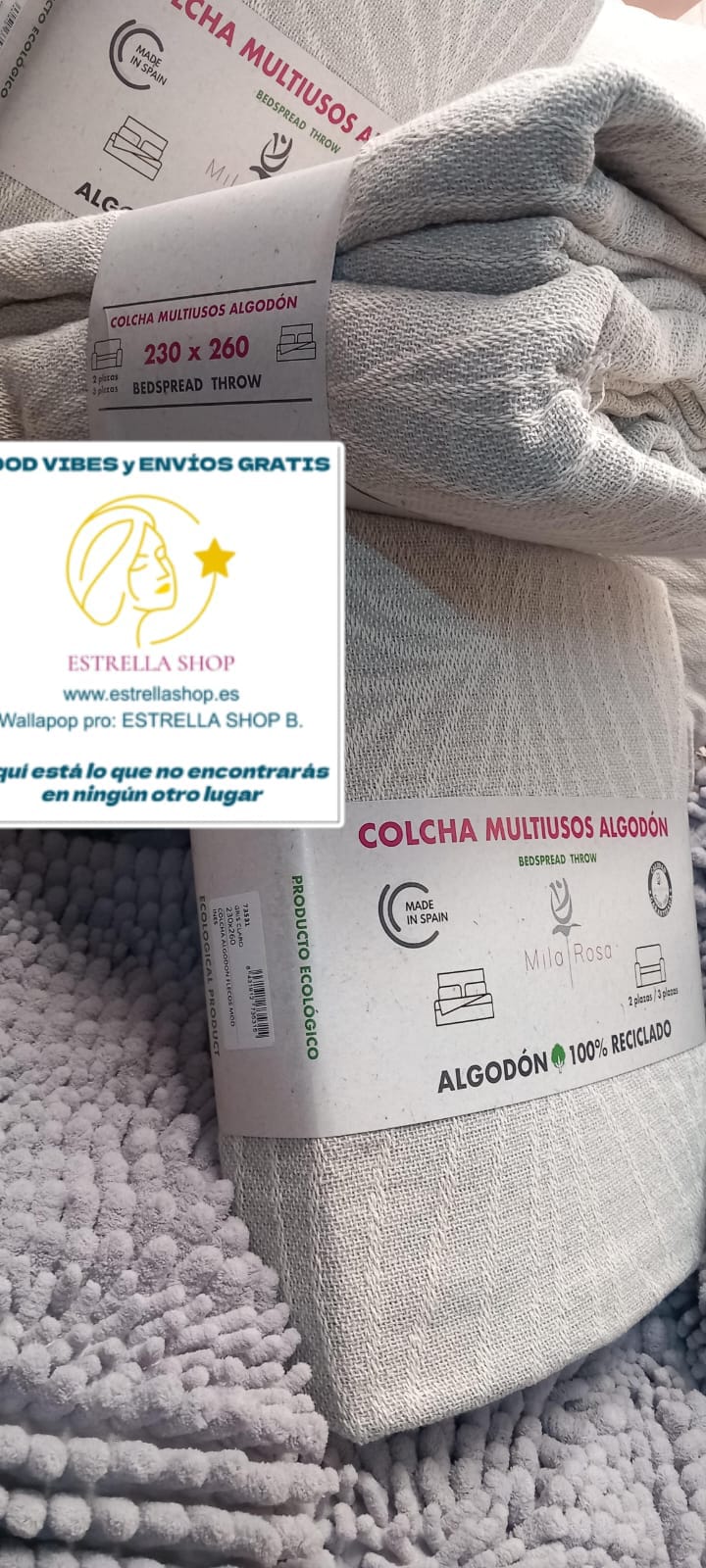 JARAPA Y COLCHA MULTIUSOS 230X260 ALGODÓN 100X100 ES UN PRODUCTO ECOLÓGICO Y ARTESANAL.ENVÍO GRATIS SIN PEDIDO MÍNIMO.