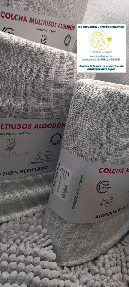 JARAPA Y COLCHA MULTIUSOS 230X260 ALGODÓN 100X100 ES UN PRODUCTO ECOLÓGICO Y ARTESANAL.ENVÍO GRATIS SIN PEDIDO MÍNIMO.