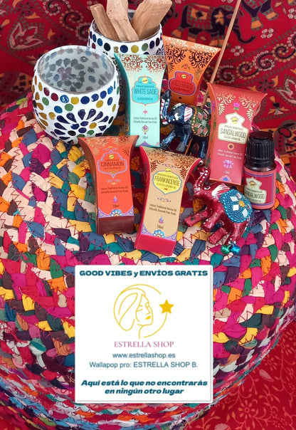 Pack lote de 5 aceites aromáticos Indian Heritage set exclusivo white perfecto para crear y difundir de manera agradable la calma en la vida cotidiana.Envío gratis sin pedido mínimo.