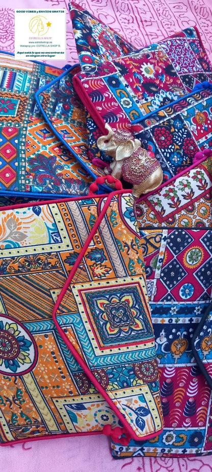 SELECCIONA TU CLUTCH "SUEÑO EN LA INDIA"FAVORITO.TODA UNA EXPRESIÓN DE ARTE Y EXCLUSIVIDAD.ENVÍO GRATIS SIN PEDIDO MÍNIMO.