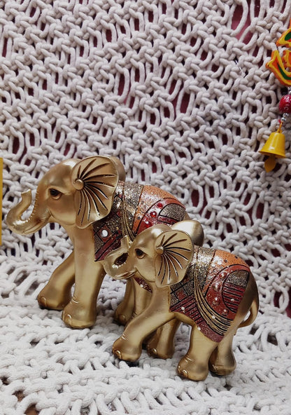 FIGURA TALISMÁN ELEFANTE MAMÁ Y BEBÉ DRAGA pieza con gran simbolismo y belleza artesanal.Envío gratis sin pedido mínimo.
