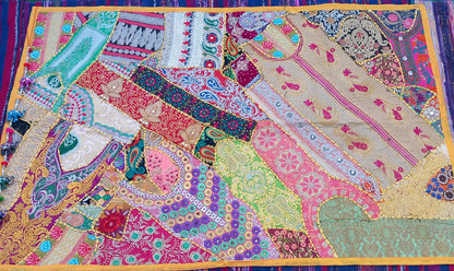 GRAN TAPIZ PATCHWORK DE 150X100CM TAMBIÉN COMO CAMINO,JOYA TEXTIL.ENVÍO GRATIS SIN MÍNIMOS.