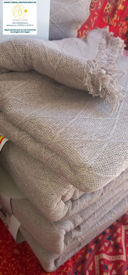JARAPA CAMEL Y COLCHA MULTIUSOS 230X260 ALGODÓN 85% ES UN PRODUCTO ECOLÓGICO Y ARTESANAL.ENVÍO GRATIS SIN PEDIDO MÍNIMO.