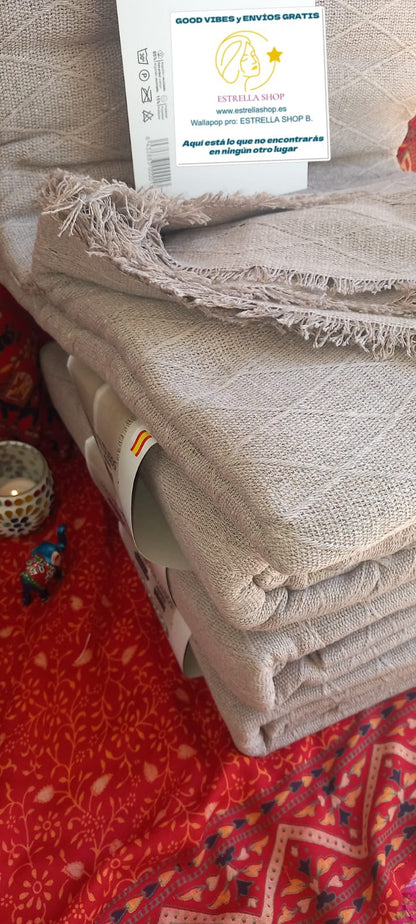 JARAPA CAMEL Y COLCHA MULTIUSOS 230X260 ALGODÓN 85% ES UN PRODUCTO ECOLÓGICO Y ARTESANAL.ENVÍO GRATIS SIN PEDIDO MÍNIMO.