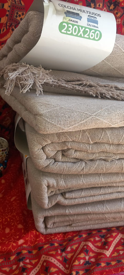 JARAPA CAMEL Y COLCHA MULTIUSOS 230X260 ALGODÓN 85% ES UN PRODUCTO ECOLÓGICO Y ARTESANAL.ENVÍO GRATIS SIN PEDIDO MÍNIMO.