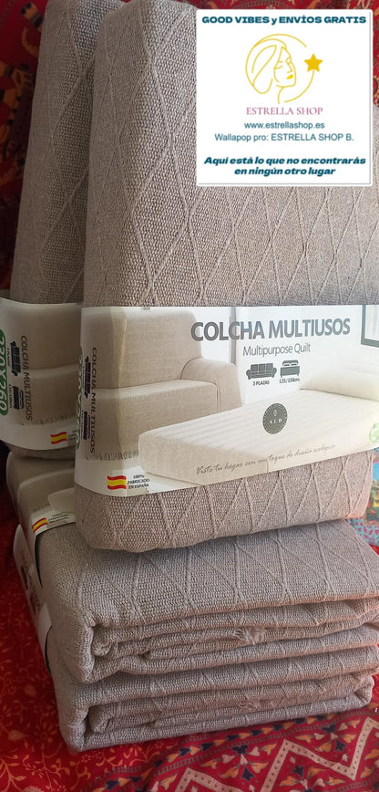 JARAPA CAMEL Y COLCHA MULTIUSOS 230X260 ALGODÓN 85% ES UN PRODUCTO ECOLÓGICO Y ARTESANAL.ENVÍO GRATIS SIN PEDIDO MÍNIMO.