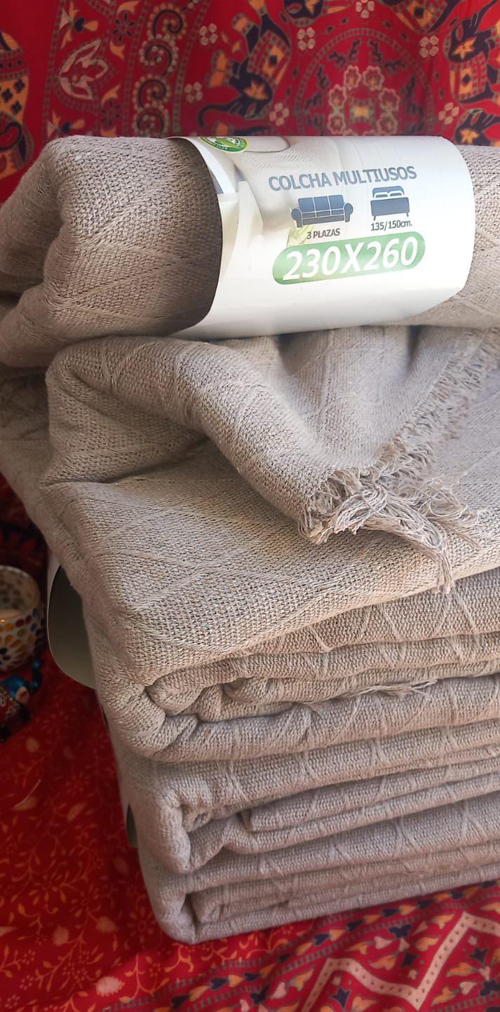 JARAPA CAMEL Y COLCHA MULTIUSOS 230X260 ALGODÓN 85% ES UN PRODUCTO ECOLÓGICO Y ARTESANAL.ENVÍO GRATIS SIN PEDIDO MÍNIMO.