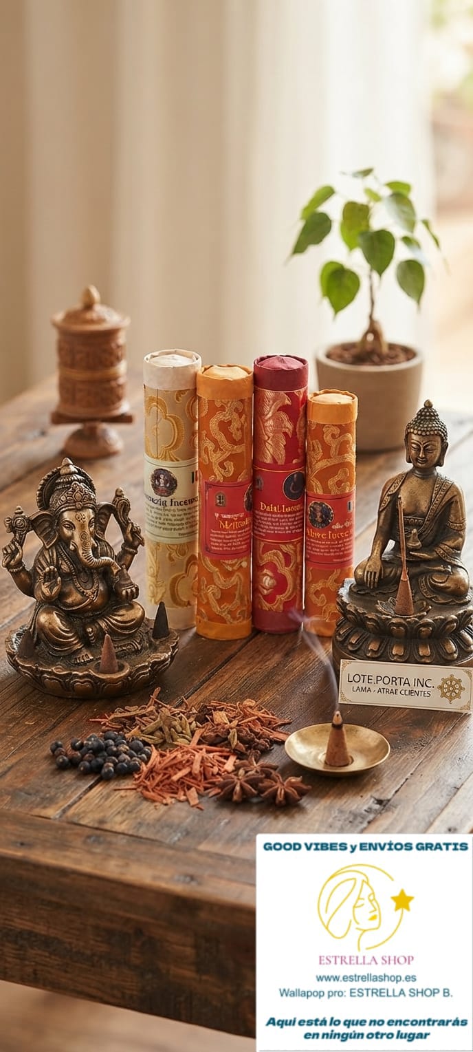 LOTE DE 4 INCIENSOS BUDISTAS NATURALES. UNO DE LOS MÁS PRECIADOS EN LA MEDICINA AYURVÉDICA Y LA TRADICIÓN ESPIRITUAL DE LA INDIA.