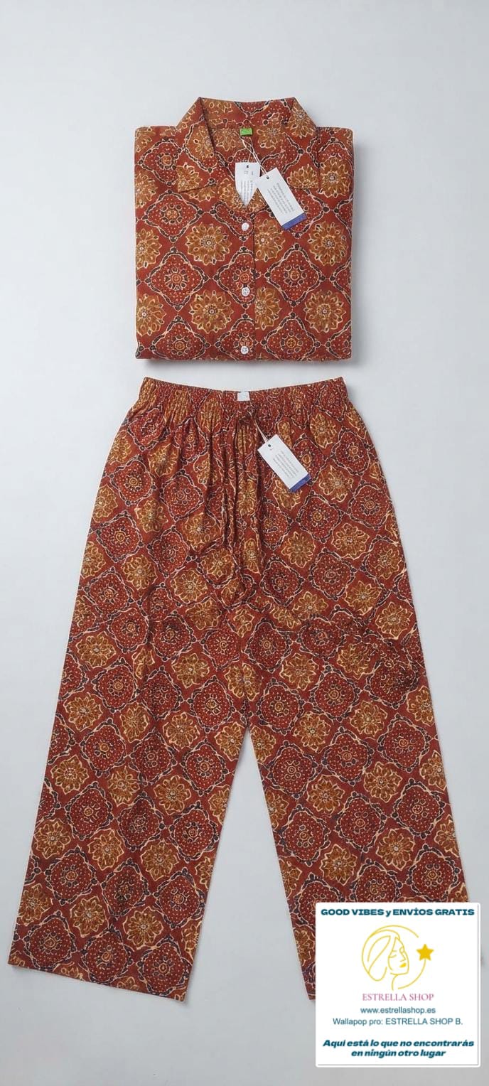 SET DE PIJAMA CURVY INDIA ALGODÓN XXL MODELO MYSORE EXCLUSIVIDAD Y COMODIDAD.ENVÍO GRATIS SIN PEDIDO MÍNIMO.