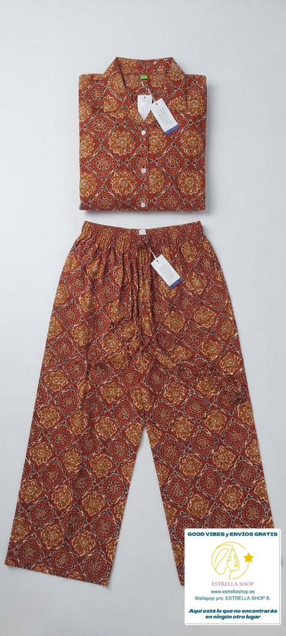 SET DE PIJAMA CURVY INDIA ALGODÓN XXL MODELO MYSORE EXCLUSIVIDAD Y COMODIDAD.ENVÍO GRATIS SIN PEDIDO MÍNIMO.