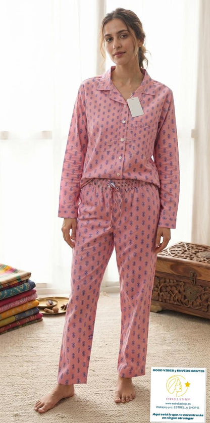 SET DE PIJAMA INDIA XXL MODELO BENARÉS HECHO A MANO EN EL CORAZÓN DE LA INDIA.ENVÍO GRATIS SIN PEDIDO MÍNIMO.