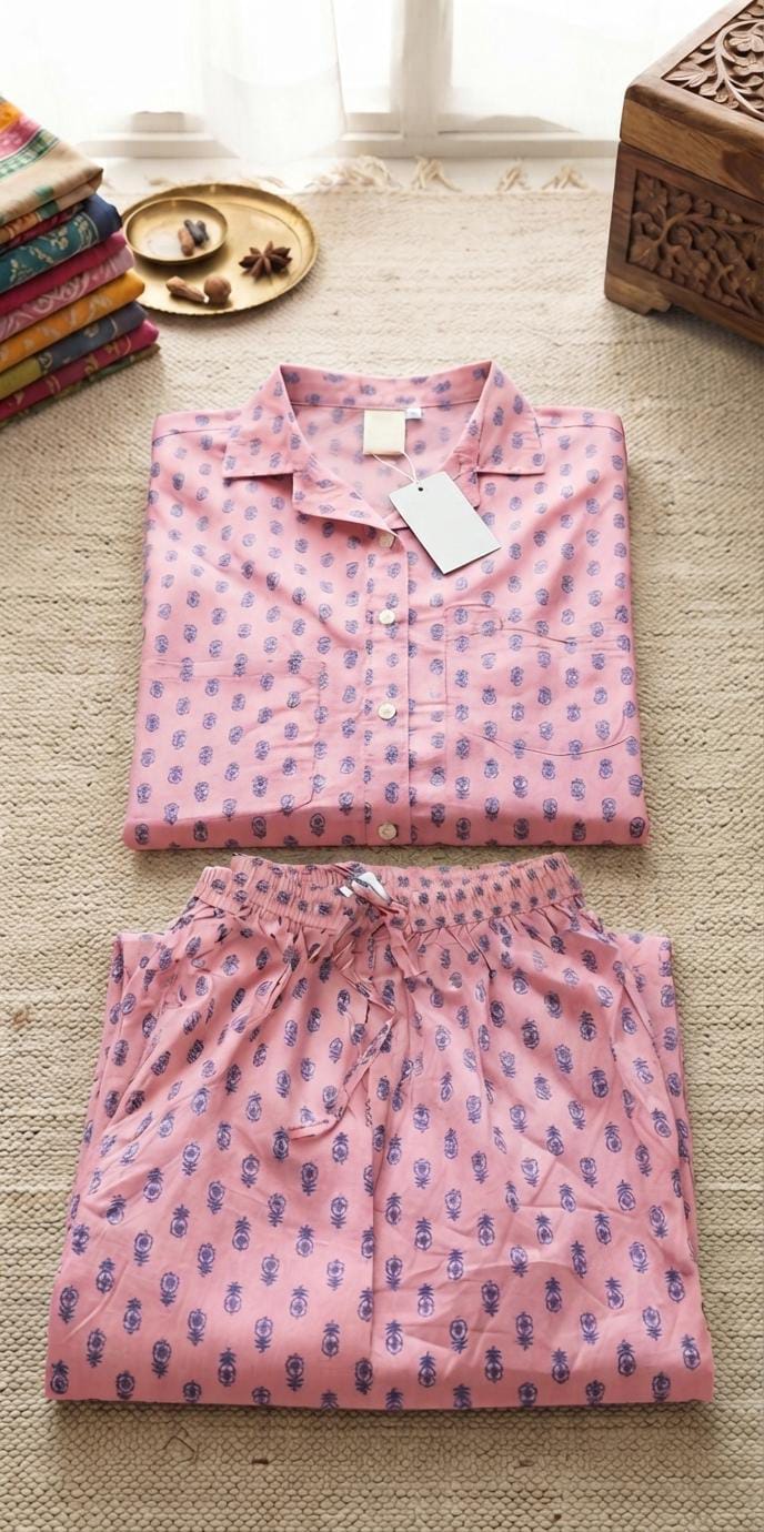 SET DE PIJAMA INDIA XXL MODELO BENARÉS HECHO A MANO EN EL CORAZÓN DE LA INDIA.ENVÍO GRATIS SIN PEDIDO MÍNIMO.