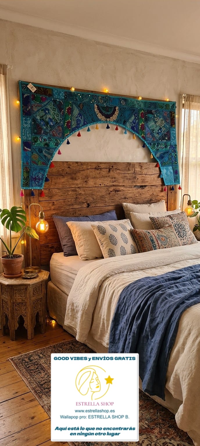 Un toque de color y tradición para cualquier espacio. Es una pieza única, elaborada artesanalmente en algodón con la técnica de patchwork. Su diseño arqueado y sus vibrantes retales bordados con hilos de colores lo convierten en un elemento decorativo imprescindible en la tradición hindú, utilizado para embellecer puertas y atraer buenas energías. Además, su versatilidad permite que también se utilice en paredes, escaparates, mostradores o incluso en stands de mercado. Sus bonitos fleco de colores le añaden