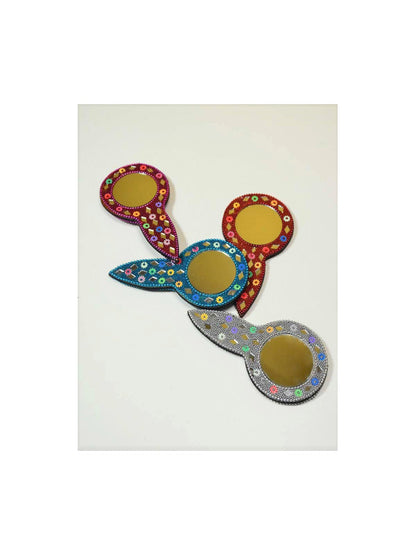 PACK DE 2 ESPEJOS CRISTALITOS CON MANGO. ACCESORIO ARTESANAL ENCANTADOR. ENVÍO GRATIS SIN PEDIDO MÍNIMO.