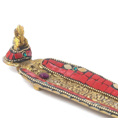 INCENSARIO GANESHA DE METAL CON RELIEVES Y PIEDRAS,ES ENVÍO GRATIS SIN PEDIDO MÍNIMO.
