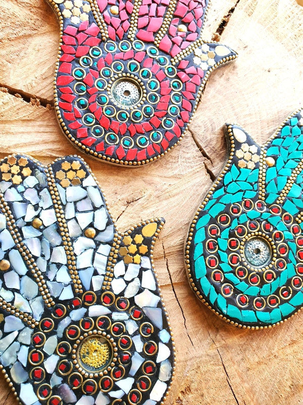 INCENSARIO MANO DE FÁTIMA CON MOSAÍCOS.ENVÍO GRATIS Y PRECIO SIN COMPETENCIA