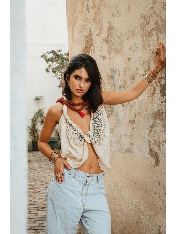 PAÑUELO SALAPP BLOCK PRINT.PIEZA ÚNICA.ENVÍO GRATIS SIN PEDIDO MÍNIMO.