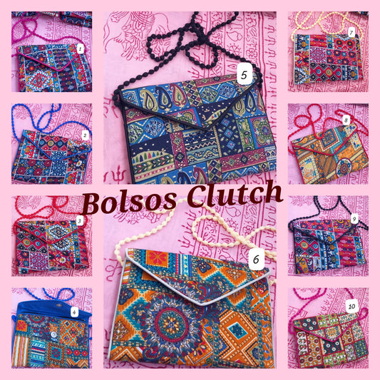 Cada uno de estos bolos clutch convierten cualquier look en una expresión de arte y exclusividad. El Clutch "sueño en la India" es una selección de piezas originales y únicas que aportan diferenciación inmediata a tu selección de accesorios. Este modelo es especial, con detalles artesanales que reflejan tradición, creatividad y sofisticación. Su diseño algodonado atemporal lo transforma en el complemento perfecto tanto para eventos como para elevar estilismos cotidianos. Ligero, práctico y con gran impacto 