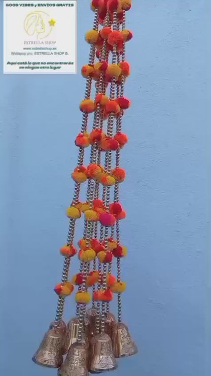 JUEGO DE 10 GUIRNALDAS CON CAMPANA HOLI.EXPLOSIÓN DE COLOR PARA TRANSFORMAR EL ESPACIO EN UN RINCÓN ESPECIAL. ENVÍO GRATIS SI PEDIDO MÍNIMO.