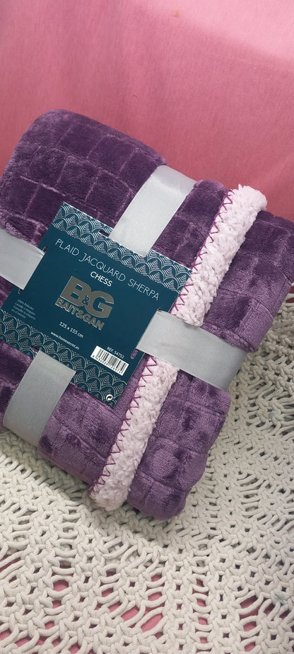 MANTA PLAID SHERPA BORREGUITO EFECTO ACOLCHADA TERCIOPELO Y SHERPA.ENVÍO GRATIS SIN PEDIDO MÍNIMO.