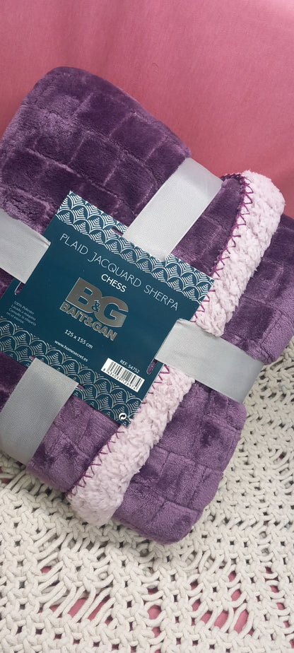 MANTA PLAID SHERPA BORREGUITO EFECTO ACOLCHADA TERCIOPELO Y SHERPA.ENVÍO GRATIS SIN PEDIDO MÍNIMO.
