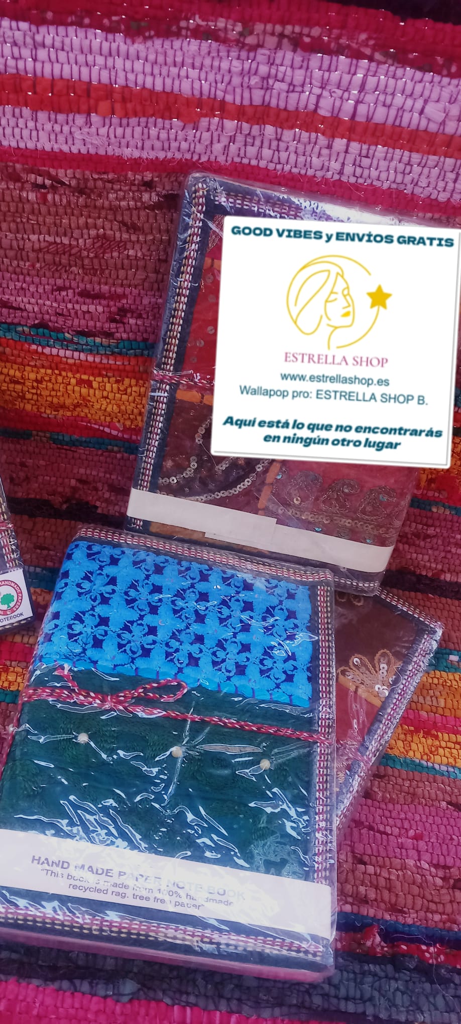 CUADERNO ARTESANAL CON PATCHWORK Y CROCHET 20X15CM. LIBRETA CON ALMA ARTESANAL.ENVÍO GRATIS SIN PEDIDO MÍNIMO.