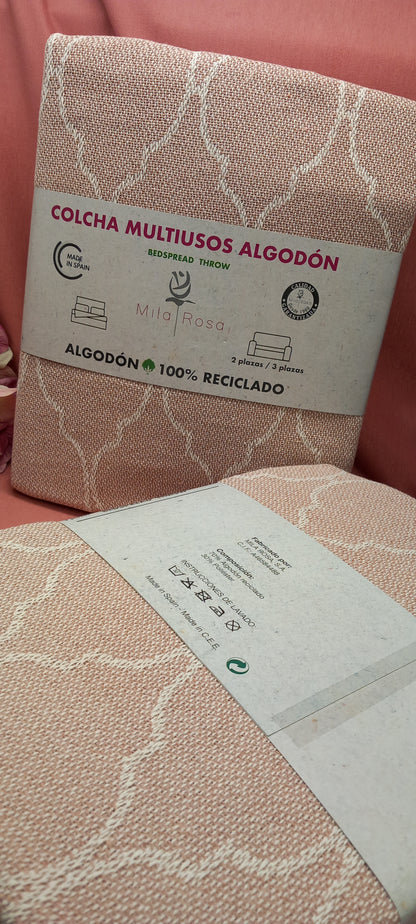JARAPA COLCHA MULTIUSOS DE ALGODÓN CON FLECOS.230X260CM.ENVÍO GRATIS SIN PEDIDO MÍNIMO