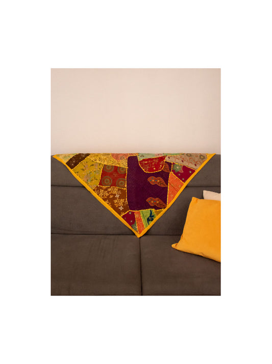 PATCHWORK TEXTIL EN TAPIZ 90X90 CONFECCIONADO ARTESANALMENTE EN INDIA.ENVÍO GRATIS SIN PEDIDO MÍNIMO.