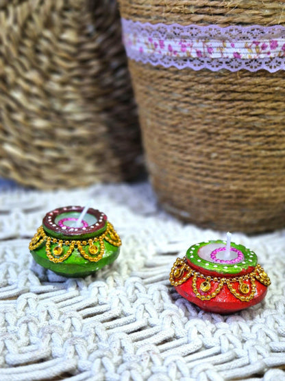 VELA ARTESANA TERRACOTA,ARTESANÍA INDIA HECHA CON ALMA. ENVÍO GRATIS.