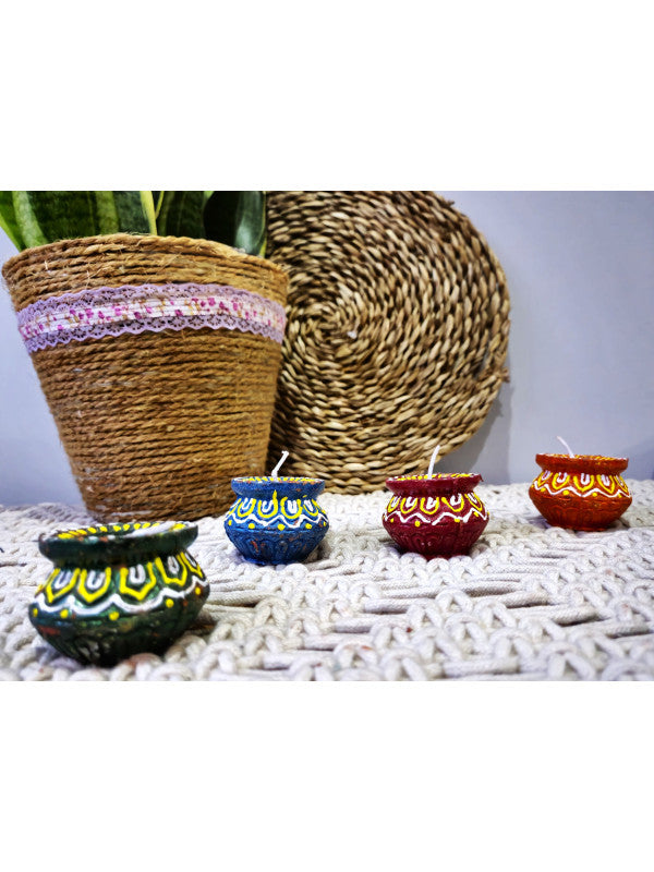 VELA ARTESANA TERRACOTA,ARTESANÍA INDIA HECHA CON ALMA. ENVÍO GRATIS.